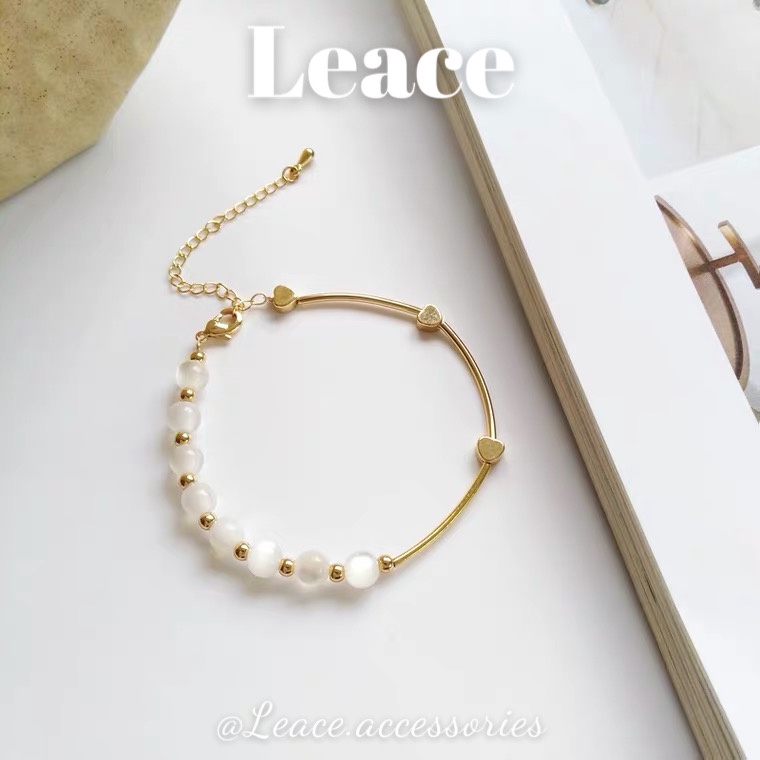 Vòng tay nữ, lắc tay nữ đính hạt mix kim loại nữ tính BL009 Leace.accessories