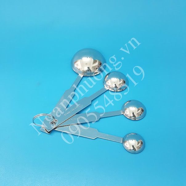 bộ 4 muỗng đong, thìa đong Inox cao cấp, muỗng đong định lượng.