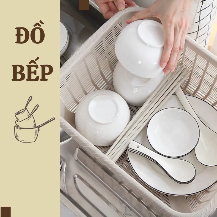 Rổ vuông có nắp đựng đồ nhựa Việt Nhật 199, Rổ đựng rau củ quả, bát đĩa đa năng tiện lợi_MC888