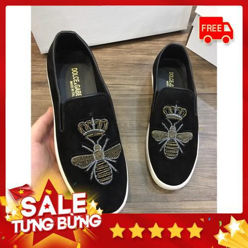 [Tặng quà] Giày vải thêu mác ong thời trang Dolce & Gabbana - Thái Sneaker