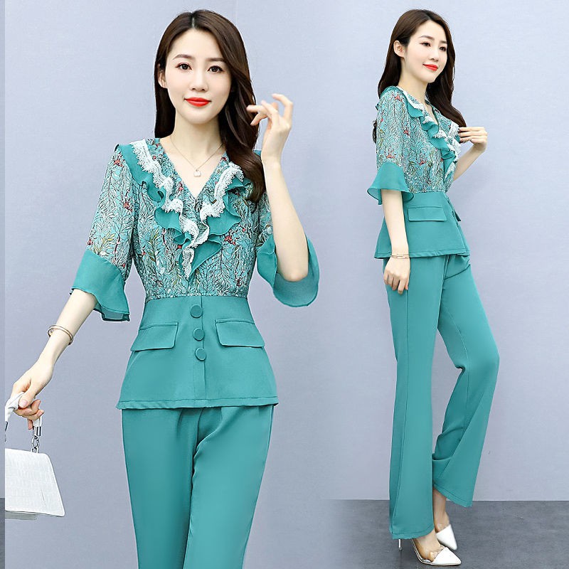 Bộ Đồ Công Sở Vải Chiffon Thời Trang Mùa Hè Cho Nữ