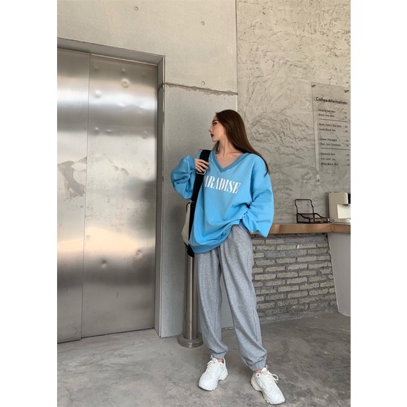 QUẦN JOGGER NỮ BO CHUN TRƠN CHẤT NỈ TĂM PHONG CÁCH HÀN QUỐC