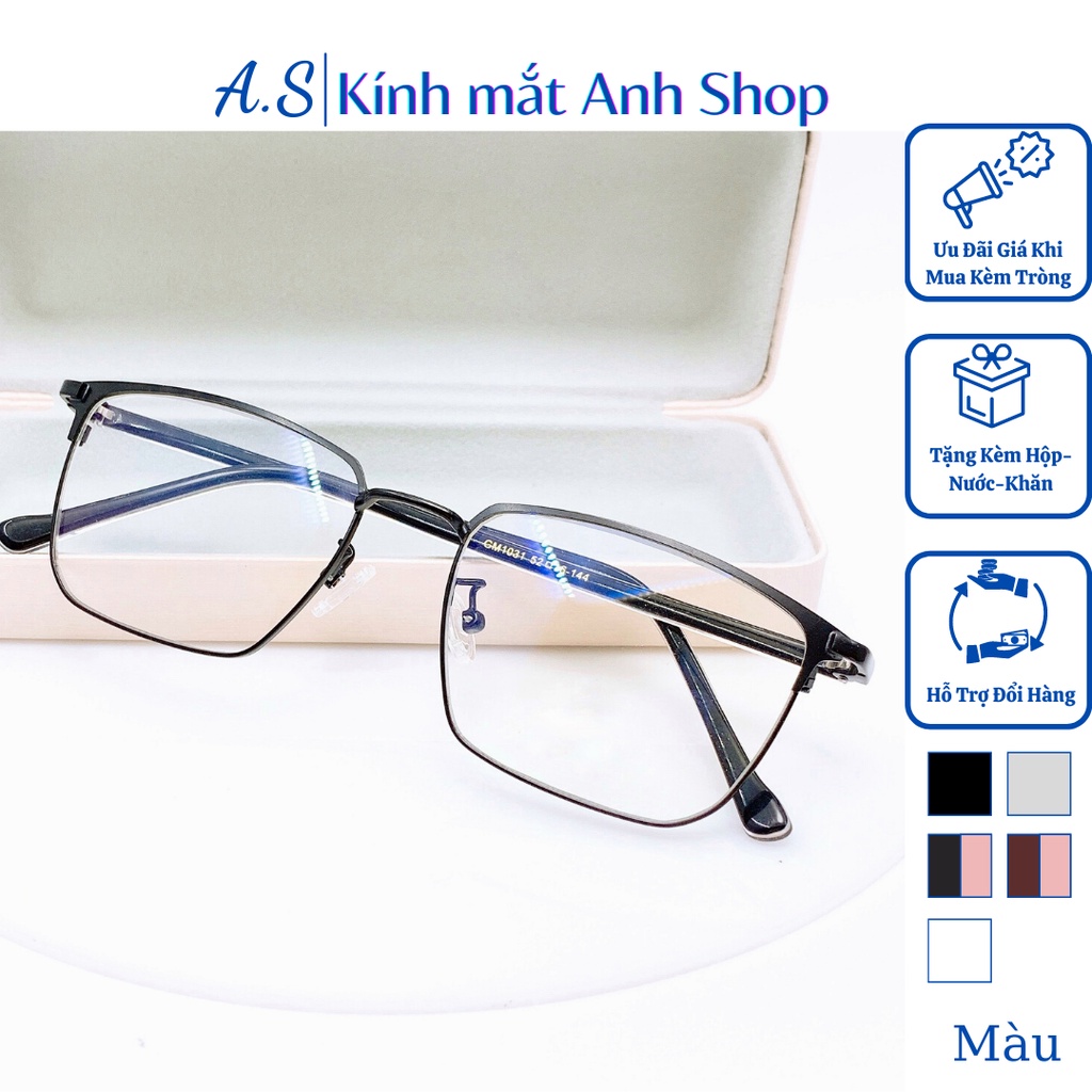 Gọng kính vuông kim loại thời trang đẹp long lanh dành cho cả nam và nữ 1031