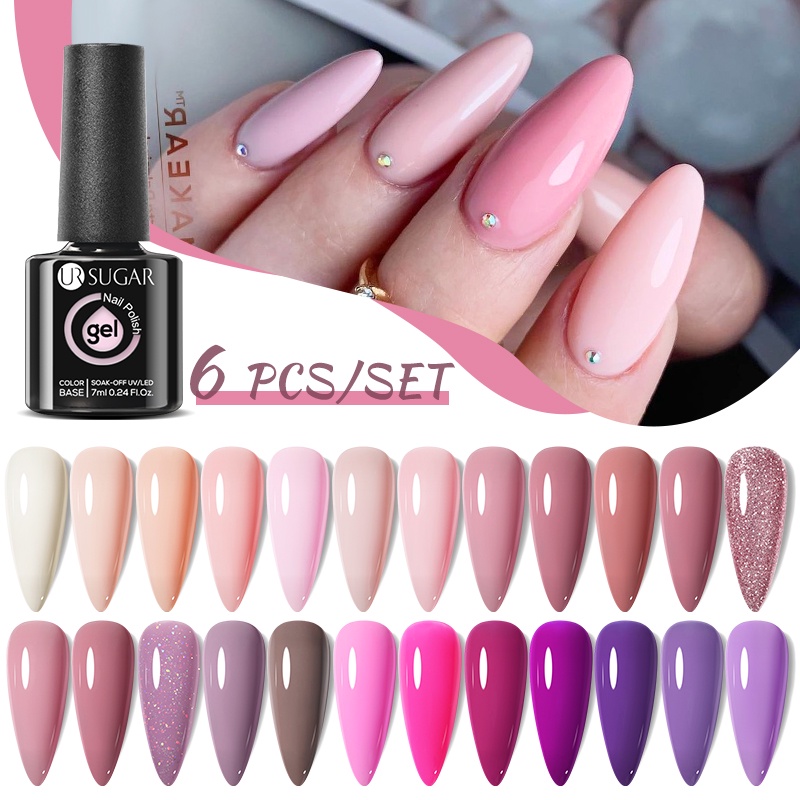 UR SUGAR sơn móng tay dạng gel UV Set 6 lọ 7ml