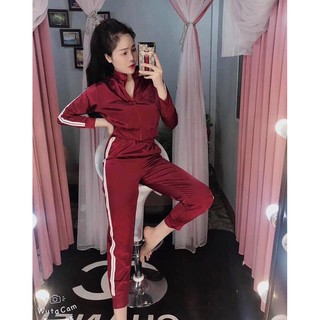 Đồ Bộ Phi Lụa Thể Thao Có Nón