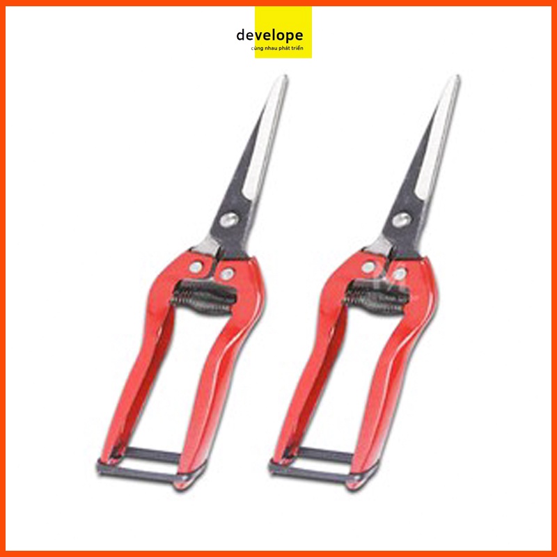 Combo 2 kéo cắt tỉa cành hoa lá 18.5 cm - DEVELOPE (2 cán đỏ)