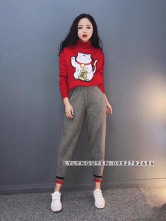 Áo len mèo thần tài