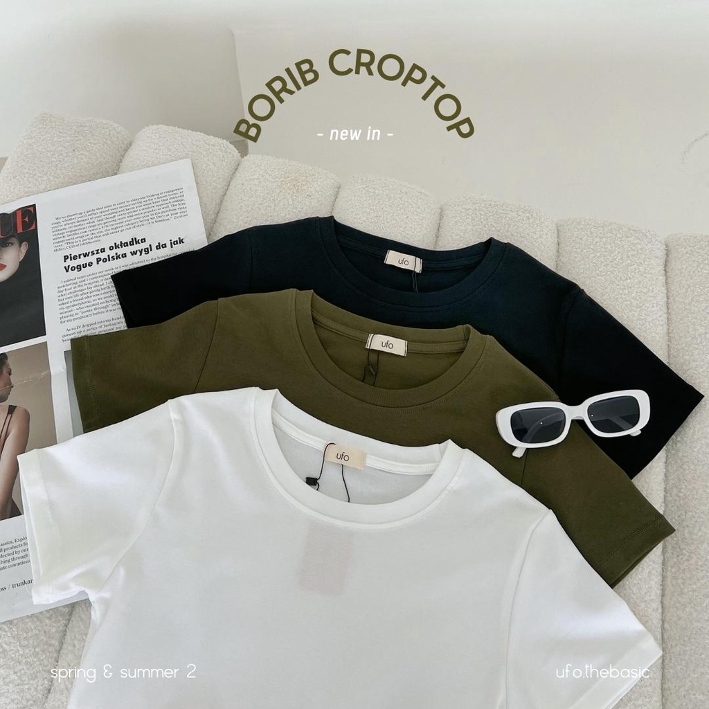 Áo croptop chất borib co giãn tốt freesize - Borib Croptop - by ufo.thebasic