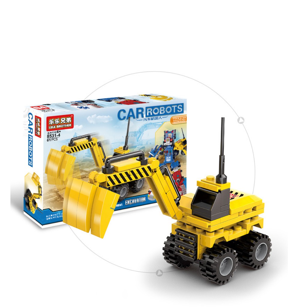 [482 CHI TIẾT-HÀNG CHUẨN] BỘ ĐỒ CHƠI XẾP HÌNH OTO BIẾN HÌNH - LEGO XE CẨU MÁY XÚC OTO