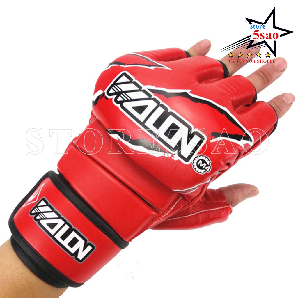 Găng tay boxing hở ngón wolon cao cấp ⚡FREESHIP⚡ Găng tay đấm bốc MMA giá rẻ hàng chất