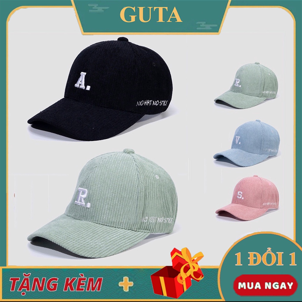 Mũ Lưỡi Trai Nón Kết Nhung Cao Cấp Thêu Chữ A V R S P W No Hat No Style 453 Phong Cách Ulzzang Form Unisex Nam Nữ