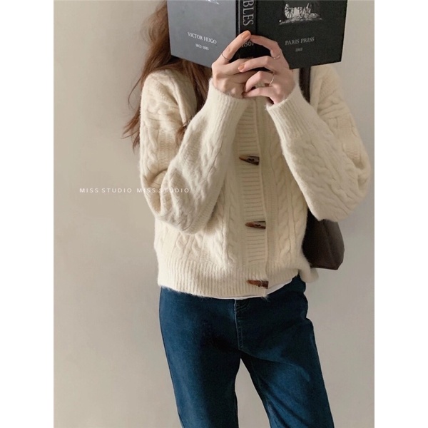 Áo khoác Cardigan nữ vặn thừng - Order Taobao | Áo Cardigan len nữ Hàn quốc siêu xinh