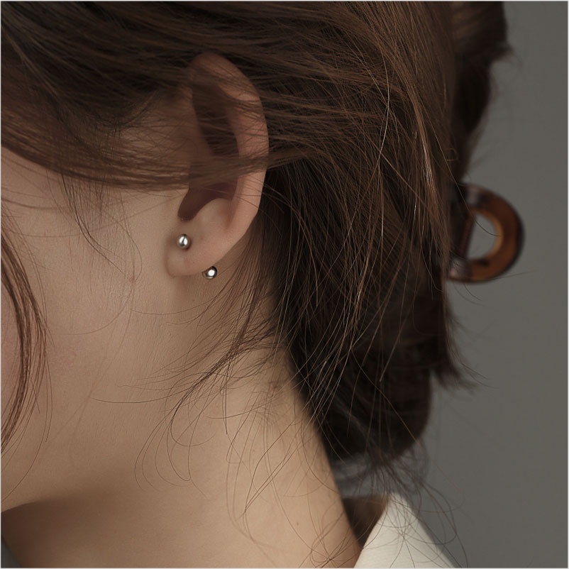 1 đôi khuyên tai hình bán nguyệt bằng thép không gỉ unisex