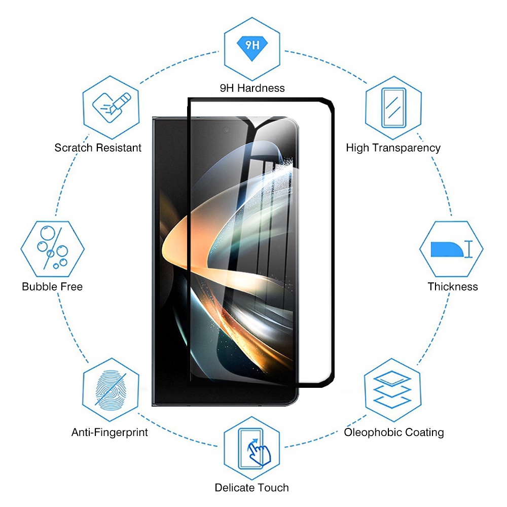 Kính Cường Lực 100D Bảo Vệ Màn Hình Cho Samsung Galaxy Z Fold 4 Fold 3 ZFold3 5G HD