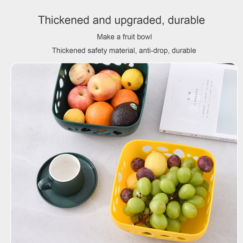 Rổ Nhựa Rửa Trái Cây Ráo Nước Một Tầng Hình Học Siêu Bắc Âu Cho Nhà Bếp Rac