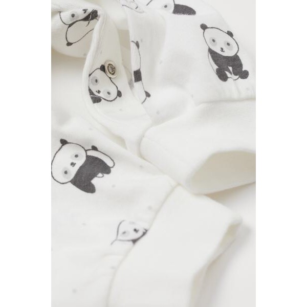 Set 3 sleepsuits HM US tone xám, họa tiết gấu sz 4-6m/ 6-9m