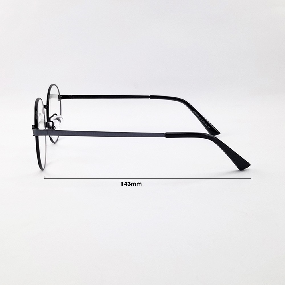 Gọng kính cận nam nữ mắt tròn kim loại cao cấp màu đen GC29223. Tròng kính giả cận 0 độ | BigBuy360 - bigbuy360.vn