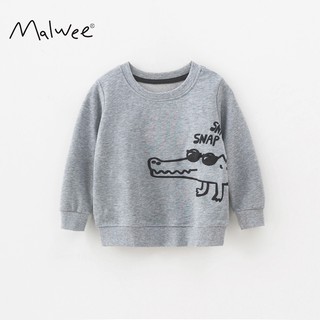 Mã 4649 áo nỉ da cá  cho bé trai in hình cá sấu xám của Malwee