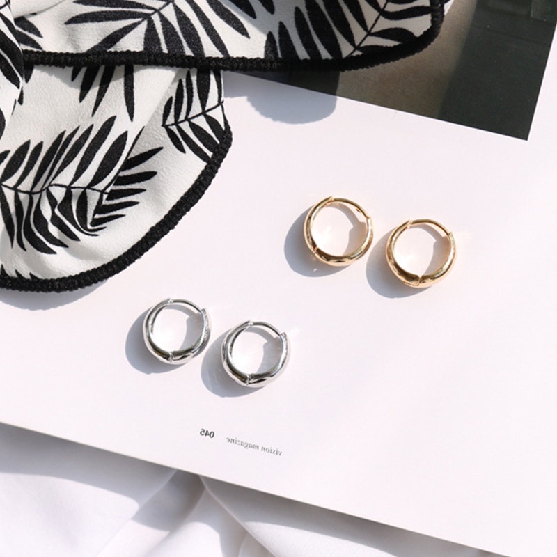 Khuyên Tai Tròn Mạ Vàng 18K Đơn Giản