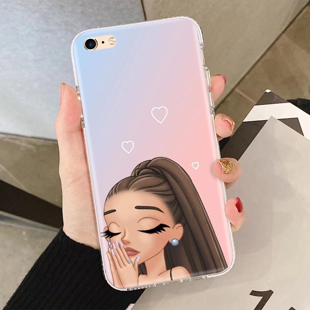 iPhone 8 7 6s 6 plus 5 5S SE 5C 4 4s Casing Case Soft Transparent 17GT Ariana Grande Emoji Phone Cover
