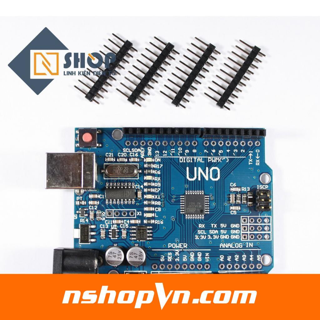 Mạch Arduino UNO R3 SMD chip dán (kèm cáp) sinh viên tự học lập trình vi xử lí