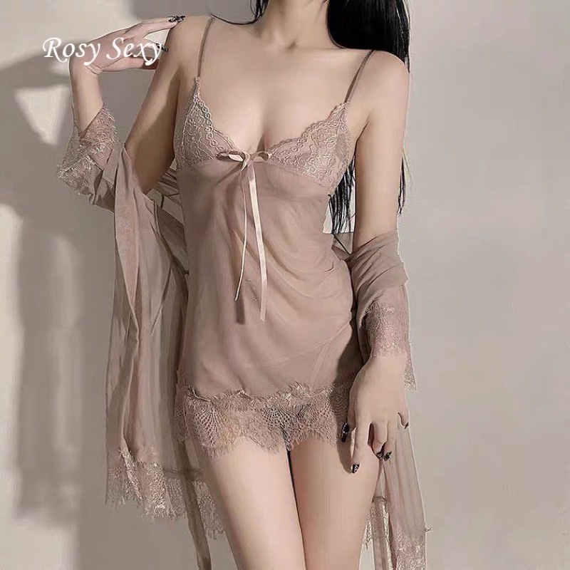 Váy ngủ ren mỏng mềm mại kèm choàng quyến rũ VN282