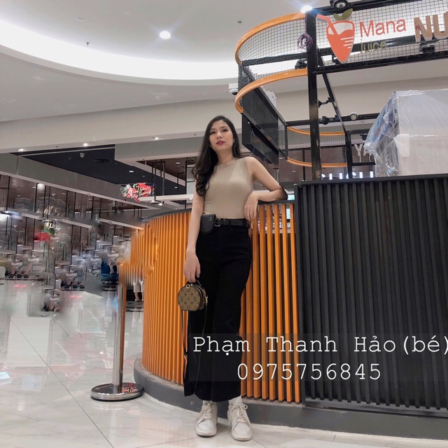 (Ảnh thật) Áo len ba lỗ cổ 3 phân