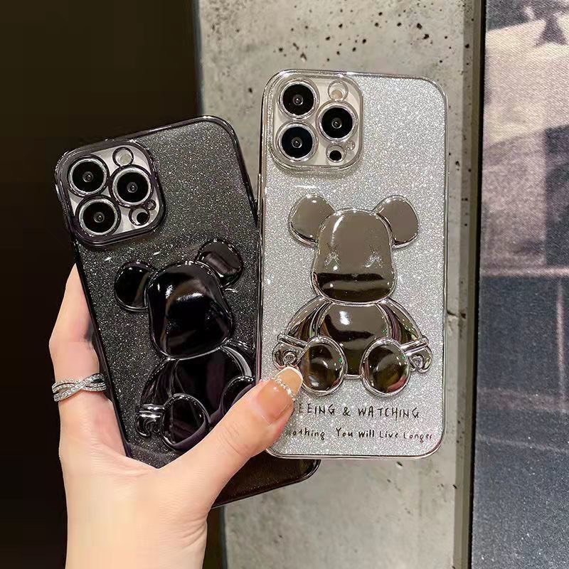 Ốp điện thoại Gấu Bearbrick bling 3D cho iPhone 13 12 11 Pro Max X Xs Max 8 7 Plus 2022