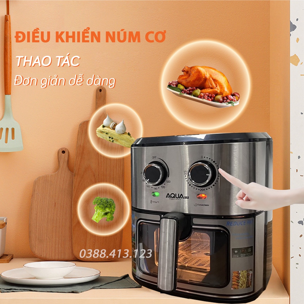 Nồi chiên không dầu Aqua 9L - Dung tích 9.5 Lít - Nồi chiên hàng xuất Thái Lan - Hàng chính hãng