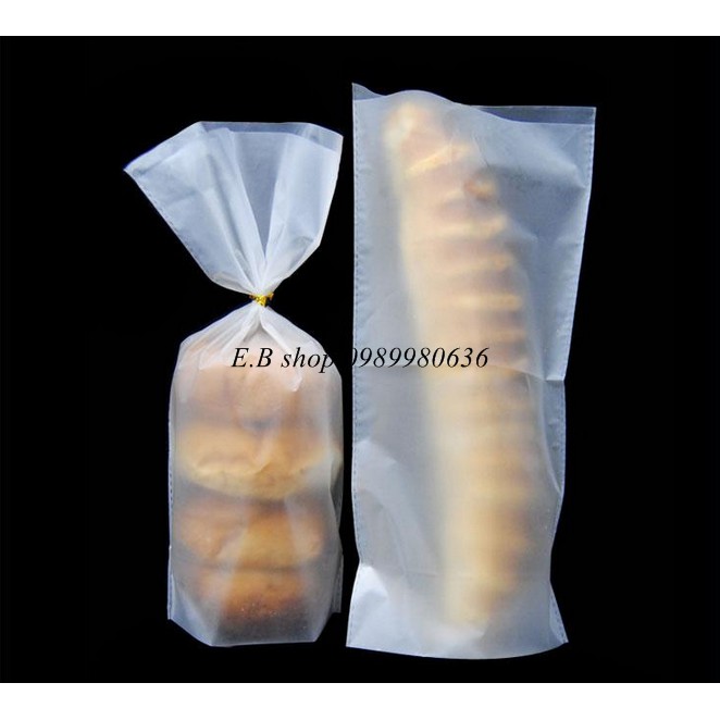 TÚI TRẮNG MỜ DÀI ĐỰNG BÁNH QUY 500GR 20 CHIẾC
