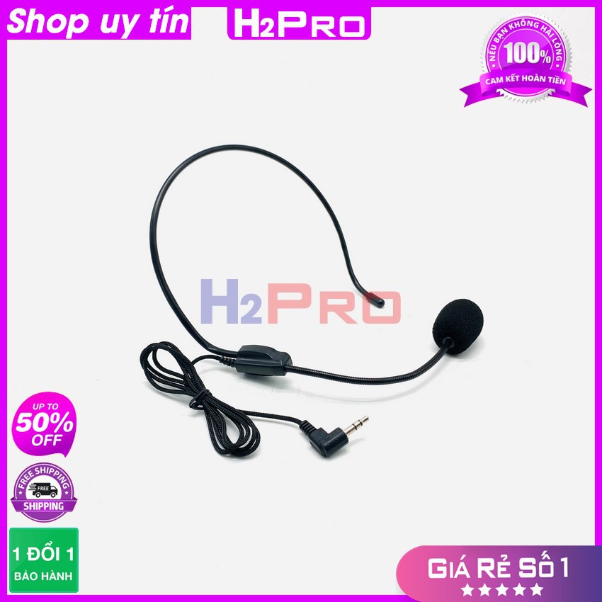 Micro trợ giảng có dây H2Pro cao cấp đeo vành tai, mic quàng tai có dây giá rẻ dùng cho trợ giảng