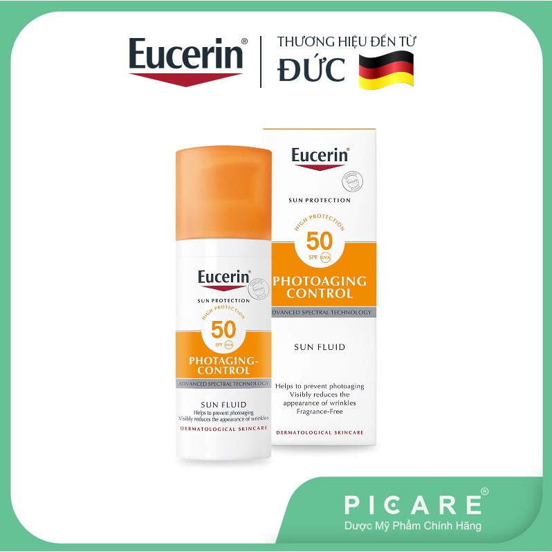 Kem chống nắng chống lão hóa Eucerin bảo vệ da trước tác hại tia UV Eucerin Sun Fluid Photoaging Control SPF50+ 50ml