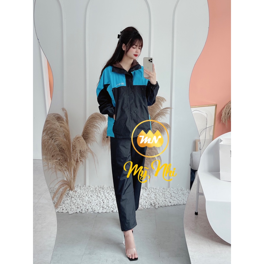 Áo mưa bộ 2 lớp chống thấm tốt, chống gió lạnh, mưa to, bộ quần áo đi mưa thích hợp cả nam và nữ