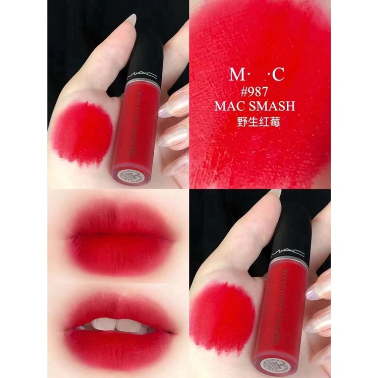 MAC Matte Lip Glaze Lipstick Sample Christmas Edition 6-Piece Set Moisturizing Color Box 1.8ml*6 Son Môi Dưỡng Ẩm Thương Hiệu