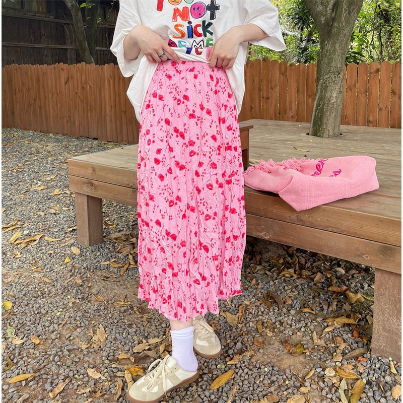 Chân Váy Chữ A Lưng Cao Dáng Chữ A Họa Tiết Hoa Thời Trang Mùa Hè Mới