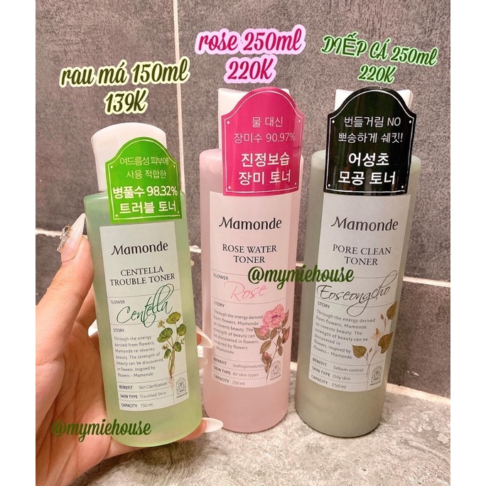 TONER MAMONDE PORE CLEAN / ROSE / CENTELLA