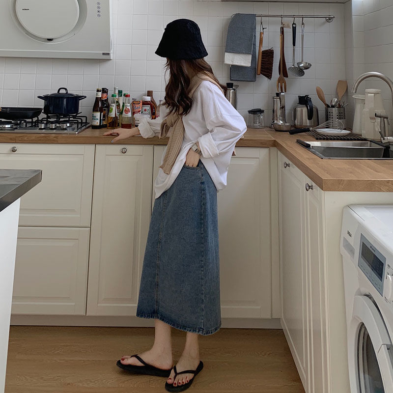 Váy jeans chữ A thời trang quyến rũ cho nữ