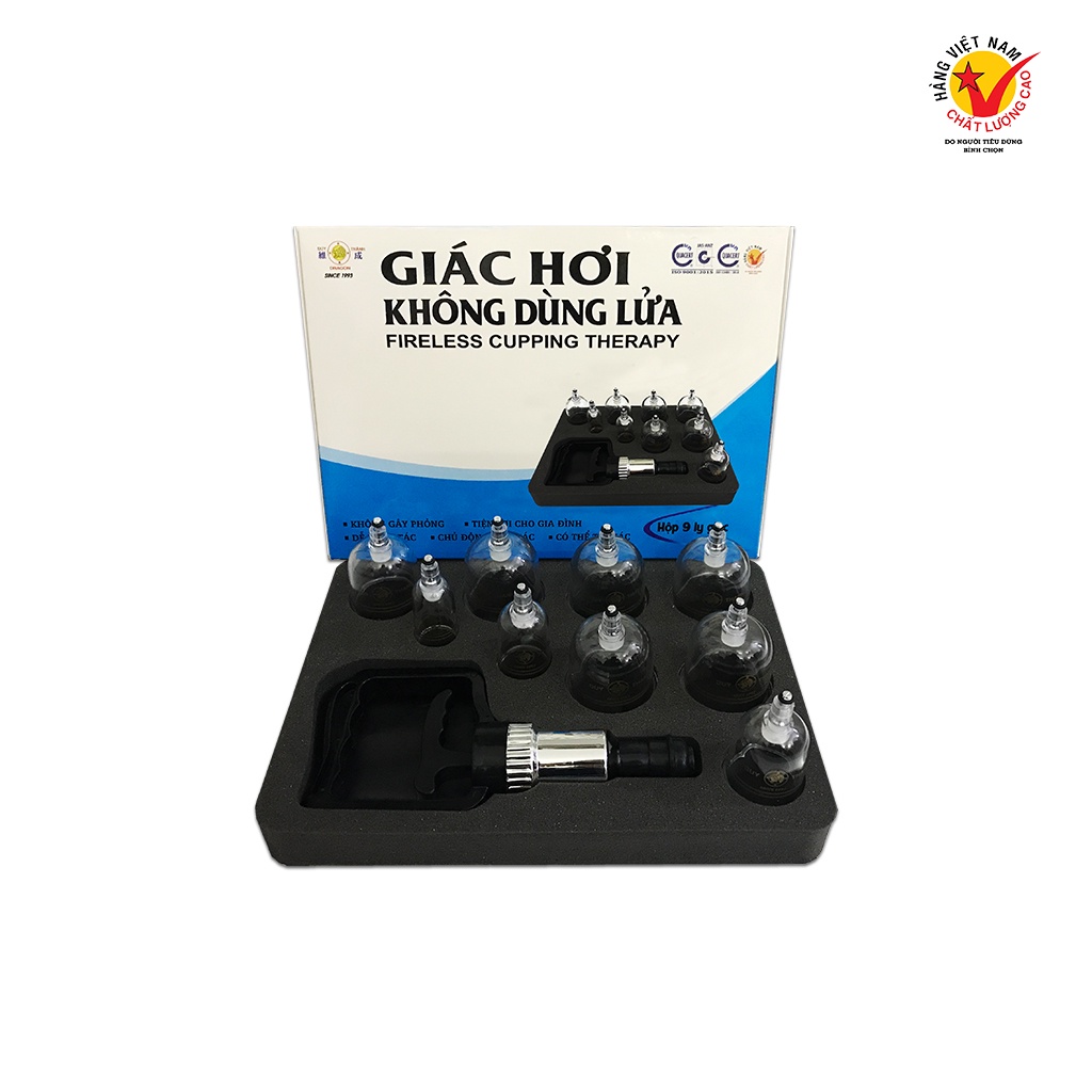 Bộ giác hơi không dùng lửa hộp giấy 9 ly giác Duy Thành YGH04 được bộ y tế cấp phép chăm sóc cho sức khỏe gia đình bạn