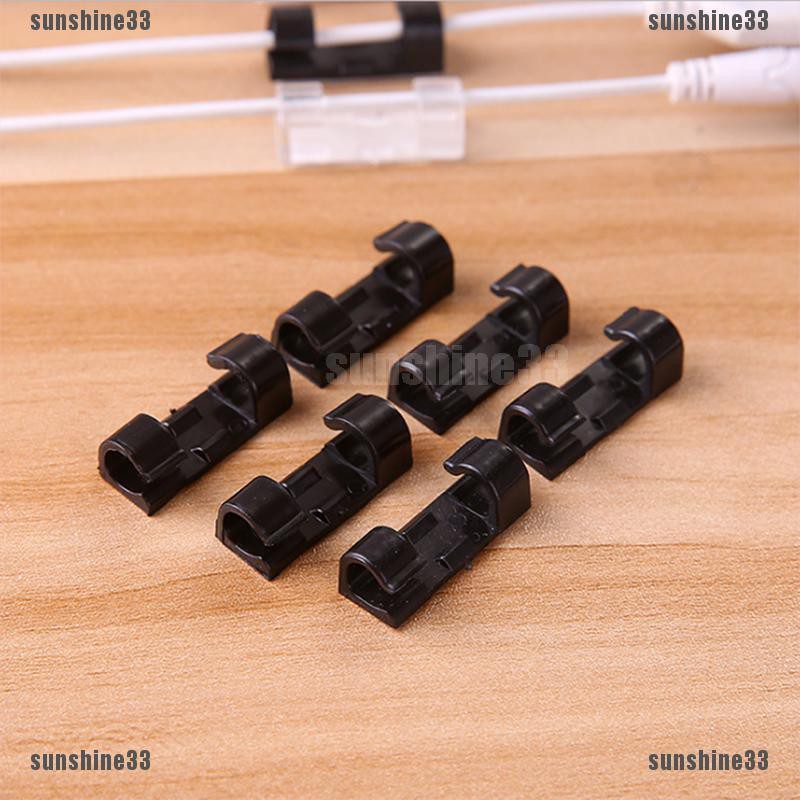 【COD•suns】20PCS Cable Drop Clip Desk Tidy Wire Cord Lead Cord Holder Organizer