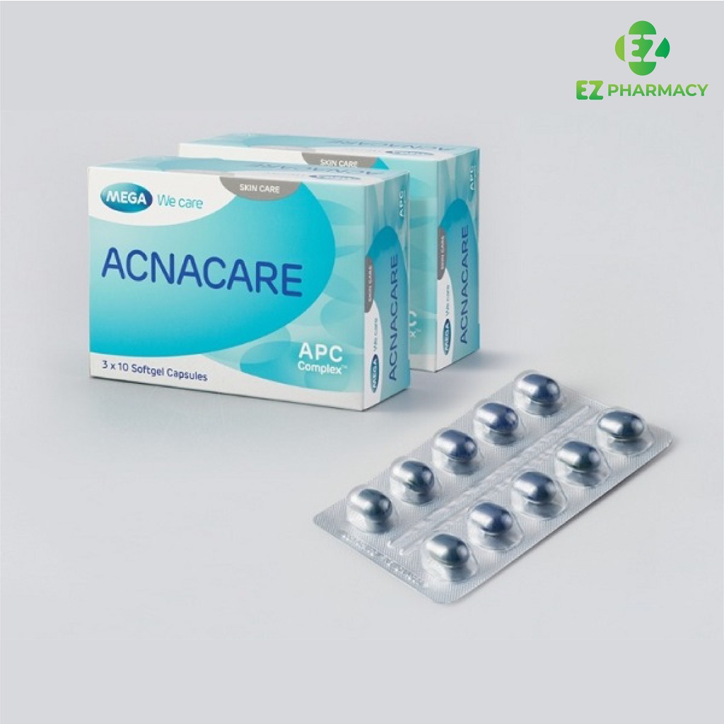 Viên Uống Acnacare Bổ sung kẽm hỗ trợ ngừa mụn, giảm tiết bã nhờn – Hộp 30 viên