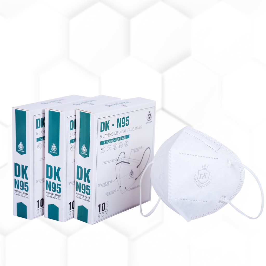 Khẩu trang N95 cao cấp 5 lớp hộp đóng 10 cái giúp chống bụi hiệu quả