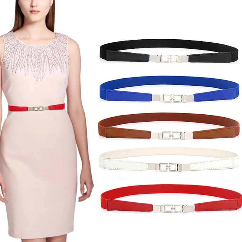 Fcph ✺ Thắt Lưng Bản Nhỏ Co Dãn Phối Khóa Thời Trang Cho Nữ