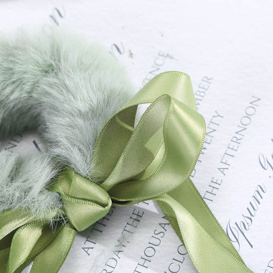 Dây buộc tóc thắt nơ bằng lông mềm thời trang cho nữ