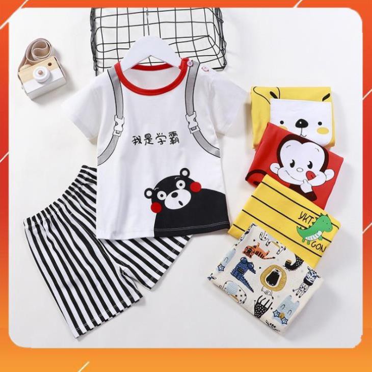 Bộ Thun Ngắn Tay Mùa Hè 2021 Cho Bé Từ 1 Đến 7 Tuổi, Cotton tinh khiết. B05ss QC loại 1
