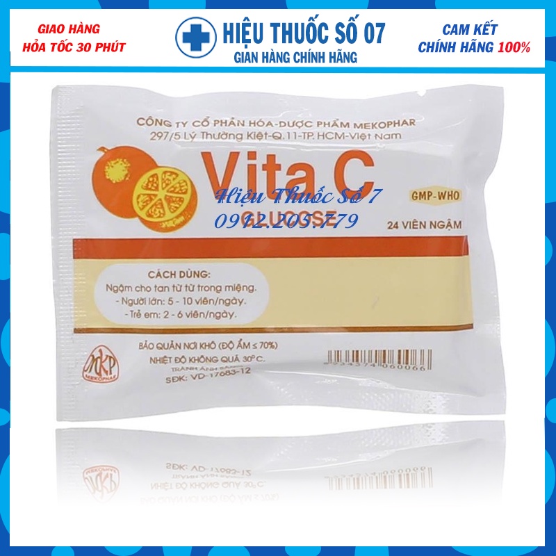 Viên ngậm vitamin C - Vita C Glucose gói 24 viên ngậm