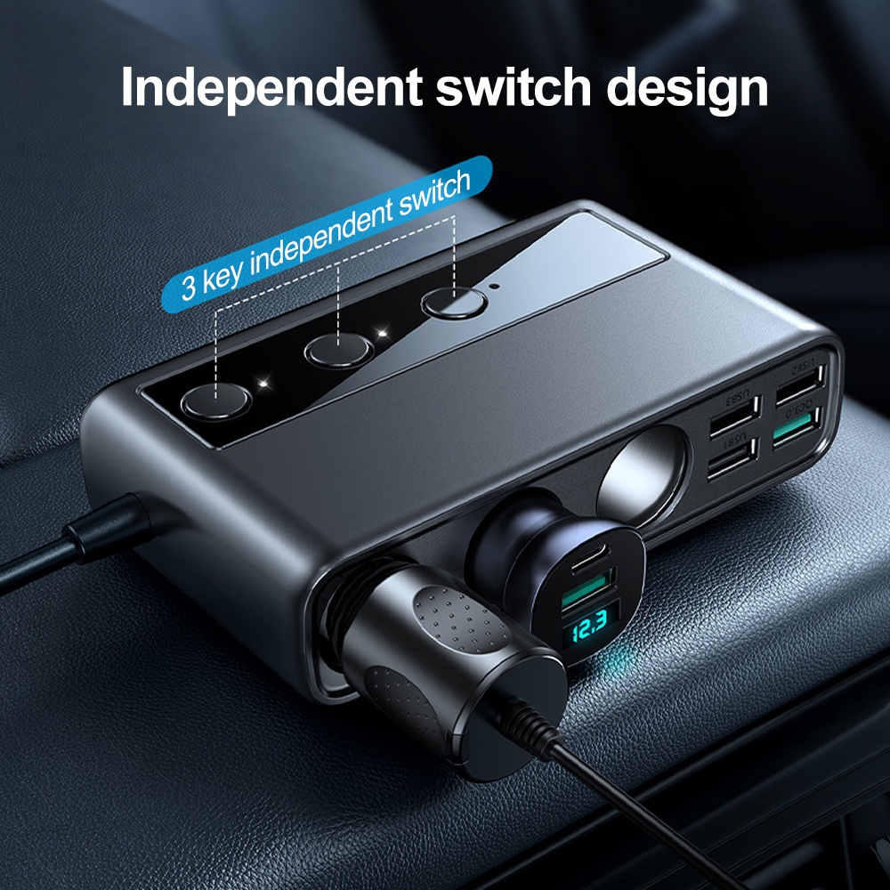 Tẩu Sạc Nhanh 9 Cổng USB 154W 5V 3.1A Có Đèn LED Cho Điện Thoại Android Iphone