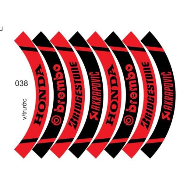 Tem Vành Full Bánh Đỏ Đen Honda Mã 038