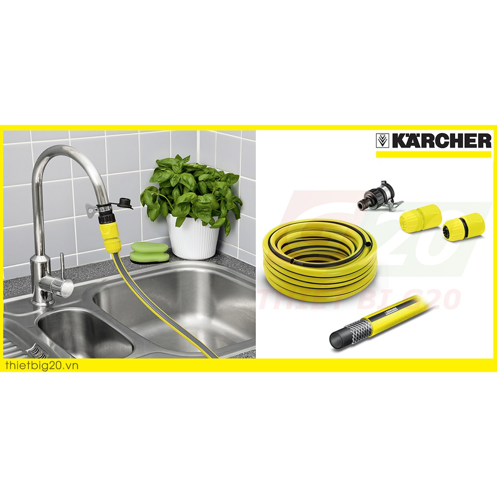 Ống dây cấp nước 10 mét Karcher, đi kèm bộ khớp nối nhanh tiện dụng