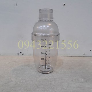 BÌNH LẮC PHA CHẾ COCKTAIL SHAKER VẠCH CHIA IN ĐẬM 500ML