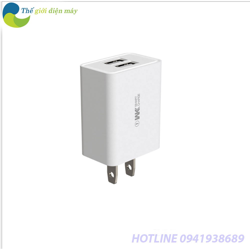 Củ sạc nhanh 2 cổng USB WK DESIGN WP-U56 - Bảo hành 1 tháng - Shop Thế Giới Điện Máy